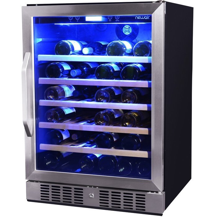 NewAir AWR520SB 52 Bottle Built in Compressor Wine Cooler, Stainless