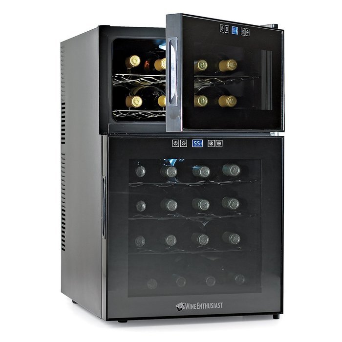 Wine Enthusiast Silent 24 Bottle Two-Temp Touchscreen Wine Refrigerator