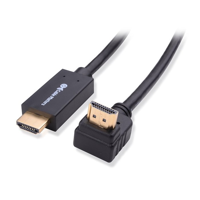 Cable Matters High Speed HDMI Cable with One 90 Degree Elbow 15 Feet - 3D and 4K Resolution Ready N3