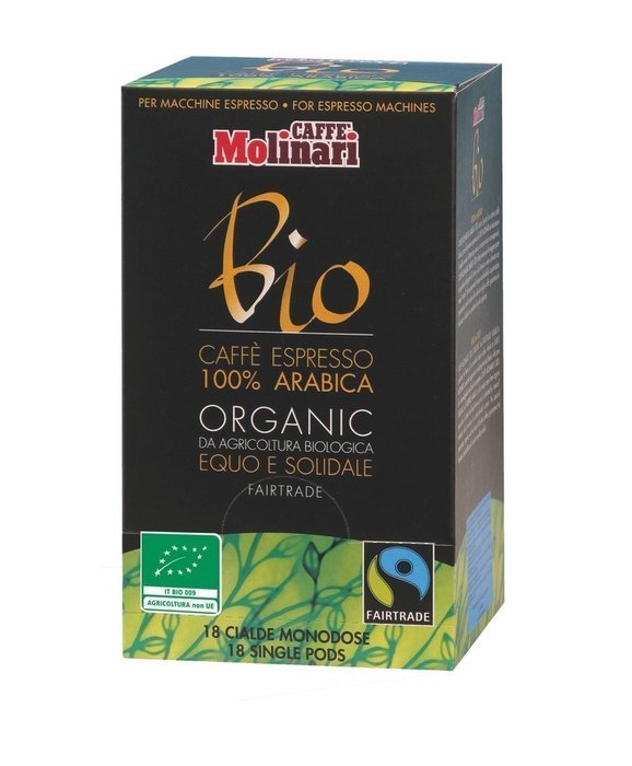 18 Molinari BIO 100% Arabica Organic & Fair Trade E.S.E. espresso pods N3