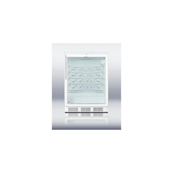 Summit SWC6GWLBIHV 24" Freestanding or Built In Wine Cooler with 5.5 cu. ft. Capacity or 36 Bottle Capacity Commercially...