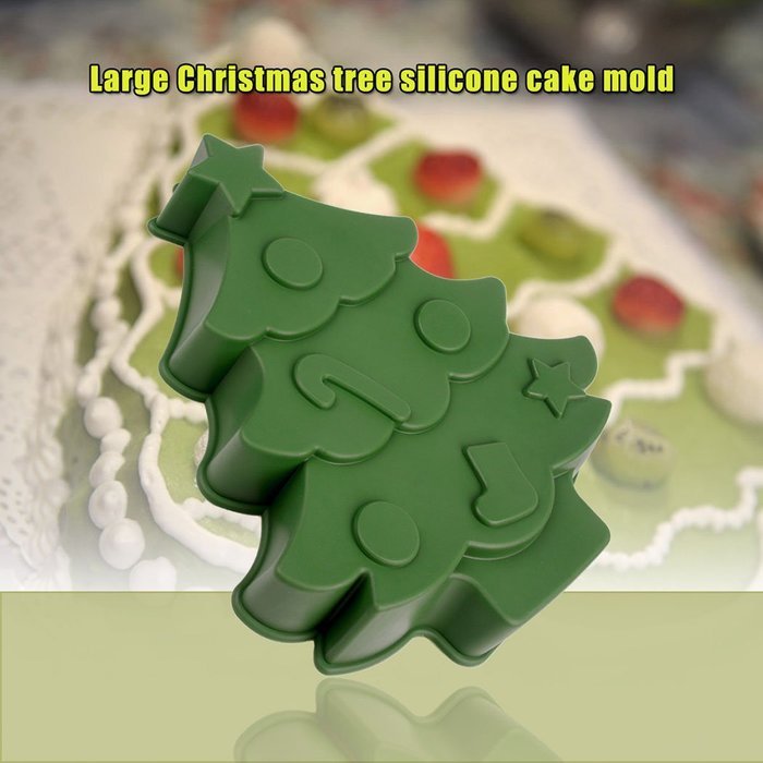 inkint Large Christmas Tree Cake Making Mold DIY Baking Mould -60℃ to 240 ℃ Oven and Refrigerator Forming Mold...