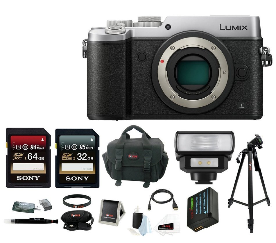 Panasonic Lumix DMC-GX8 Mirrorless Micro Four Thirds Digital Camera (Body Only, Silver) with Wireless LED Flash... N3