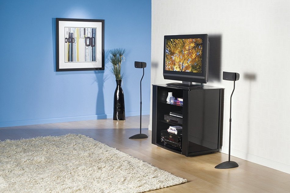 Sanus Home Theater Series Adjustable Height Speakers Stands for Satellite Speakers - Tear Drop base - 26"-39"...
