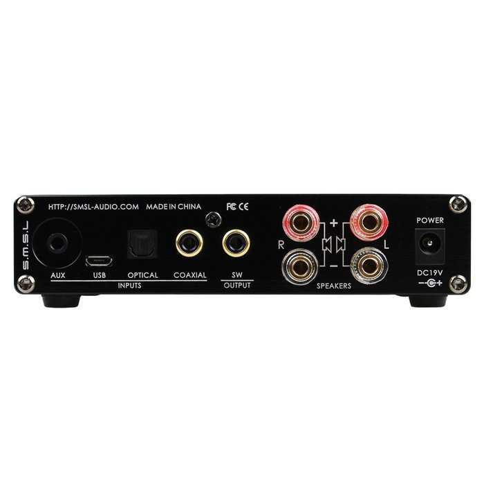 SMSL Q5 Pro 2x45W Remote Control Digital Power Amplifier USB COAX OPTIC Input 192KHZ 44Bit Color Black