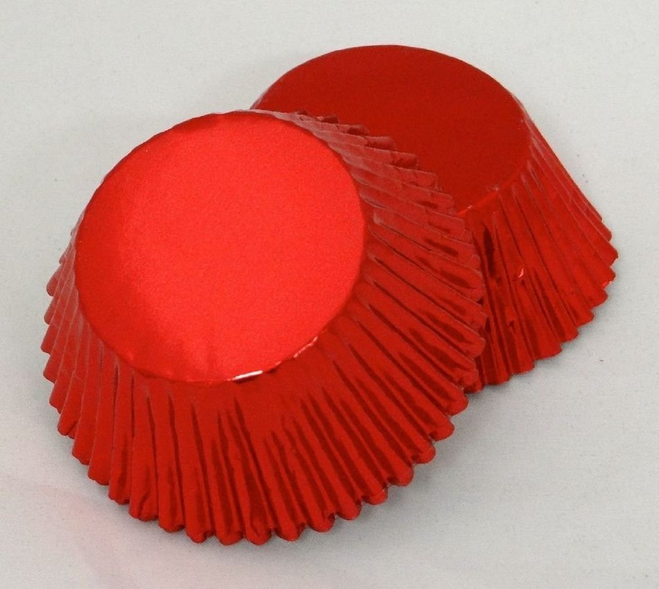 Set of 100 Red Foil Standard Muffin Baking CupCake Liners BCF-03-100