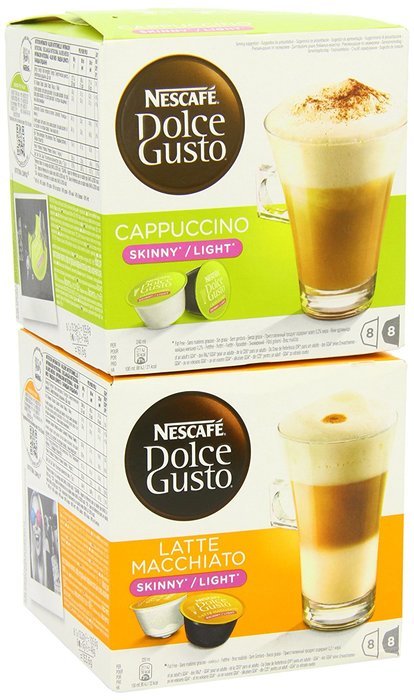 NESCAF&Eacute; Dolce Gusto Skinny Latte Machiato and Skinny Cappuccino (Pack of 2, Total 36 Capsules) N7