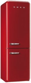 Smeg FAB32URDRN 24" 50's Retro Style Bottom Freezer Refrigerator with 10.74 cu. ft. Capacity No Frost Fast-Freezing...