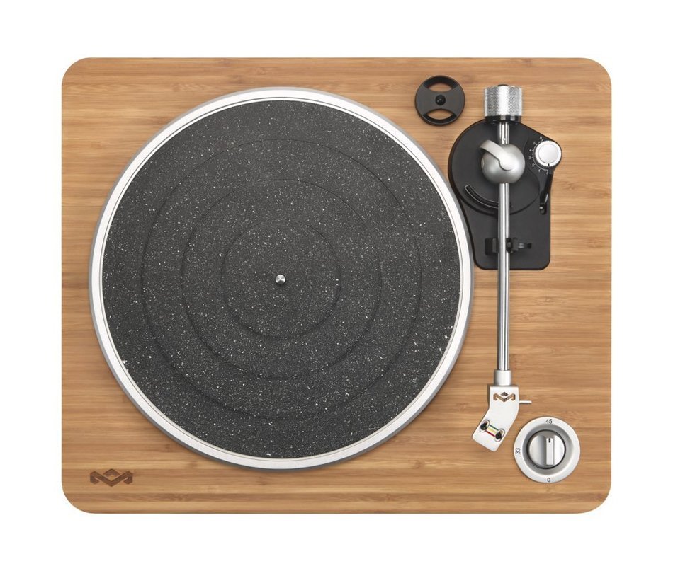 House of Marley Stir It Up Turntable with bonus Bob Marley Legend Album, Signature Black (EM-JT000RC-SB) N3