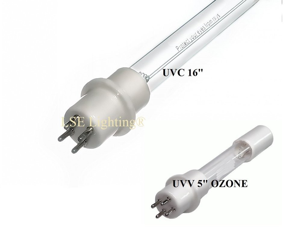 LSE Lighting Combo Package MUV403-16/5 1-UVC 16" straight lamp and 1-UVV 5" straight ozone bulb
