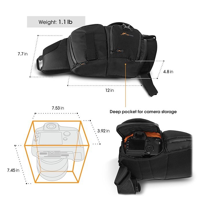 Large Camera Bag, rooCASE DSLR Camera Shoulder Case Bag N8