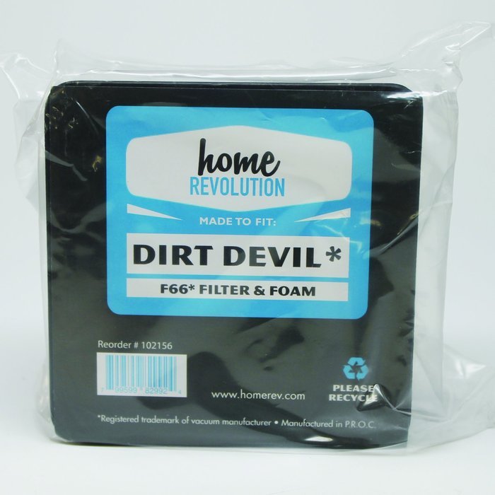 Dirt Devil F66 Home Revolution Brand Replacement Filter and Foam Insert Filter; Made To Fit Dirt Devil Upright... N3