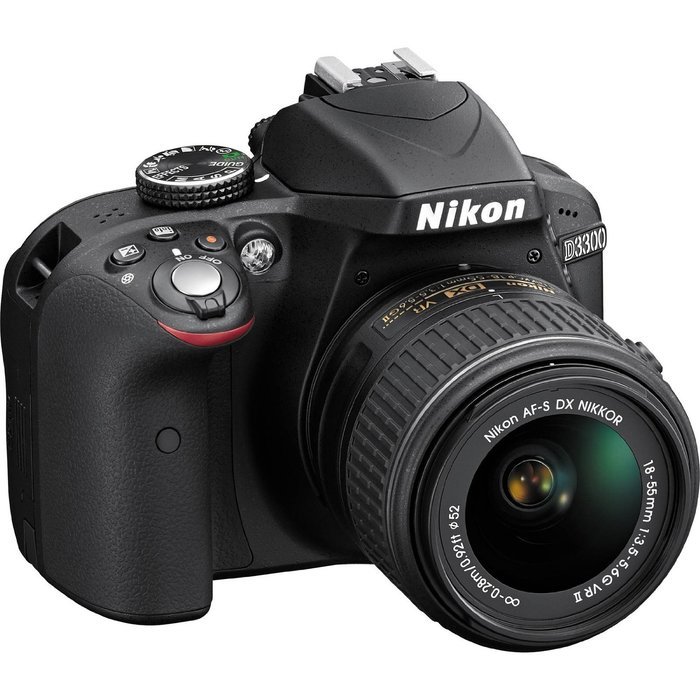Nikon D3300 Digital SLR Camera & 18-55mm G VR (Black) & 55-200mm VR DX II AF-S Zoom Lens + 32GB Card + Case +...
