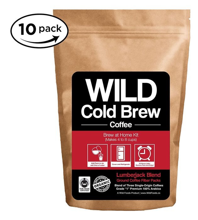 Cold Brew Coffee Kit, Brew-At-Home Wild Coffee Pouch made with Ground Organic Wild Coffee, Fair trade, Single-origin... N6