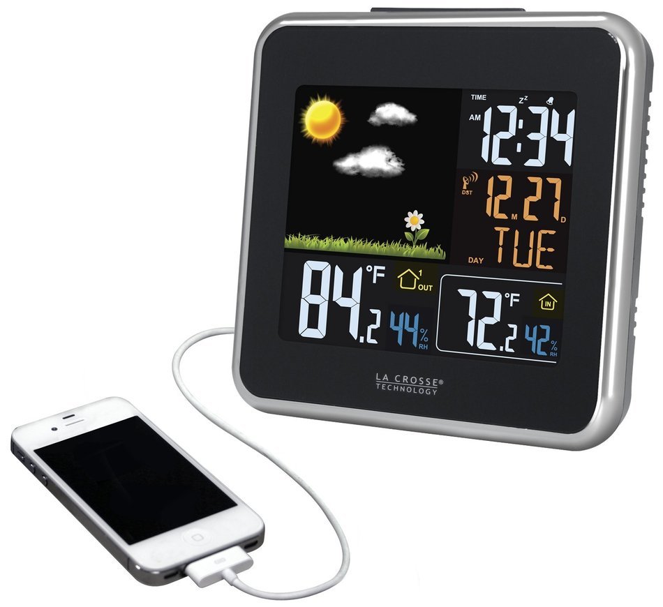 La Crosse Technology 308-146 Atomic Wireless Color Forecast Station with Dew Point, Heat Index, USB charging...