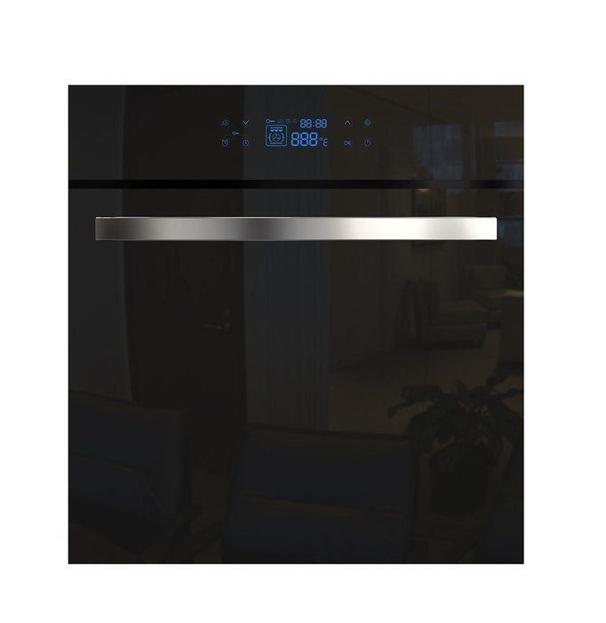 Empava KQC65C-17 Tempered Glass LED Digital Touch Controls Electric Built-in Single Wall Oven 3400W 110V, Black