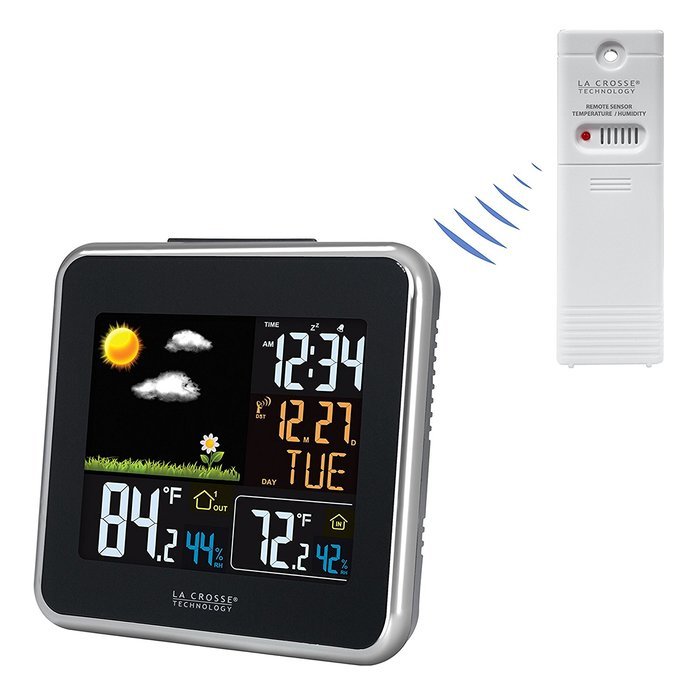 La Crosse Technology 308-146 Atomic Wireless Color Forecast Station with Dew Point, Heat Index, USB charging... N2