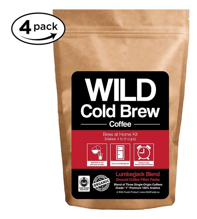 Cold Brew Coffee Kit, Brew-At-Home Wild Coffee Pouch made with Ground Organic Wild Coffee, Fair trade, Single-origin... N10