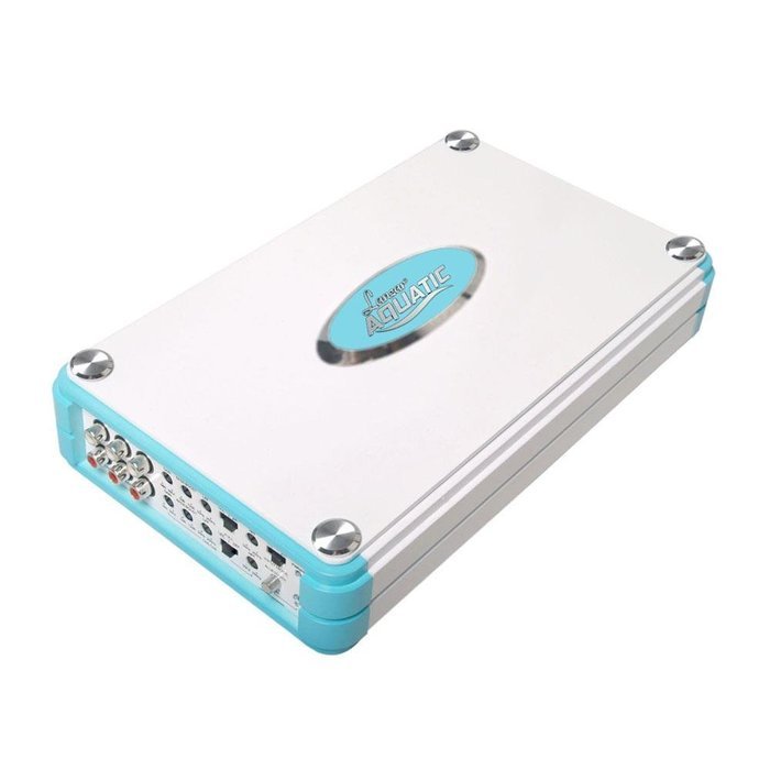 Amp And Speaker Combo: Lanzar AQA830BTWT White Aquatic 8-Channel 4800 Watt Bluetooth Amplifier Bundle With 4x...