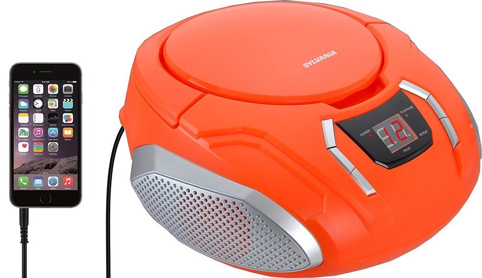 Sylvania Portable CD Boombox with AM/FM Radio (Black) N9