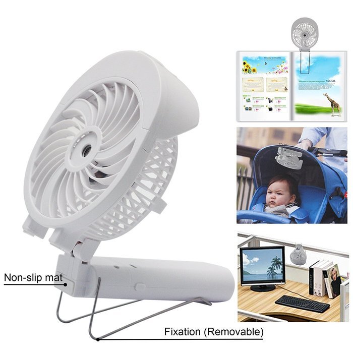 3 Speeds Mini USB Rechargeable Desktop Water Misting Cooling Fan wih 4000mAh Power Bank N8