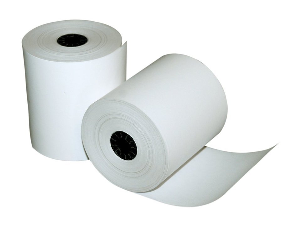 Quality Park Single-Ply Black Image Thermal Paper Calculator and POS/Cash Register Rolls, 3 Inches x 225 Feet,... N2