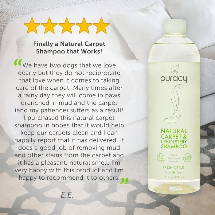 Puracy Natural Carpet & Upholstery Shampoo - Eliminates Stains & Odors - 4x Concentrated - For Machines & By Hand... N6