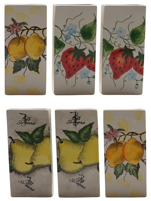 Gicos 57724 Radiators Humidifier, Ceramic, Fruit Painting (Pack of 6) N2