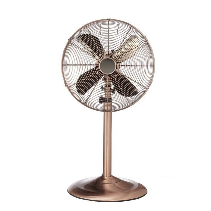 Sharp-Looking Height Steel Adjustable Floor Oscillating Fan Copper Finish