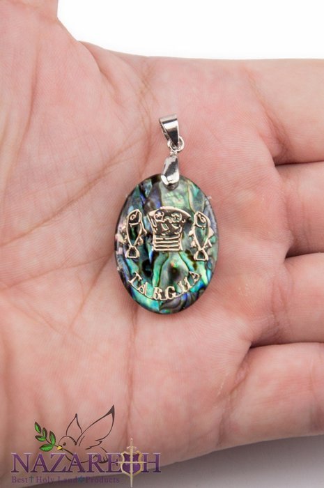 Jesus Fish Tabgha Pearl Shell Pendant Abalone Shell Handmade Amulet Holy Land N2