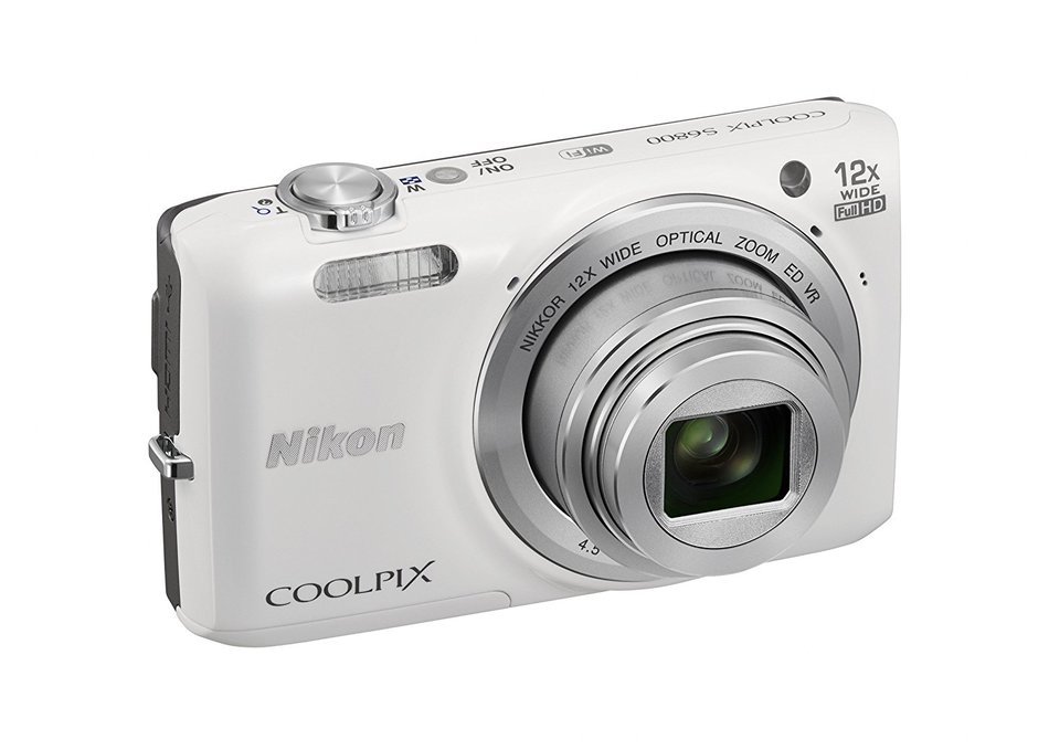 Nikon COOLPIX S6800 16 MP Wi-Fi CMOS Digital Camera with 12x Zoom NIKKOR Lens and 1080p HD Video (White) (Discontinued... N2
