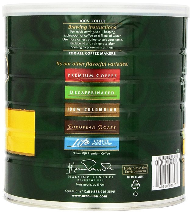MJB Coffee 100% Colombian Ground, 23 Ounce N13