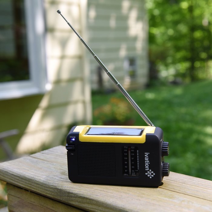 Ivation Portable Solar & Hand Crank AM/FM Weather Radio, Compact Size Emergency Camping Device, Built in External... N12