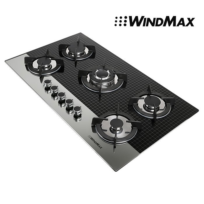 Ship from US~Windmax 35.5 Inch Coated Glass 5 Burners Built-In Stove NG Gas Cooktop Cooker