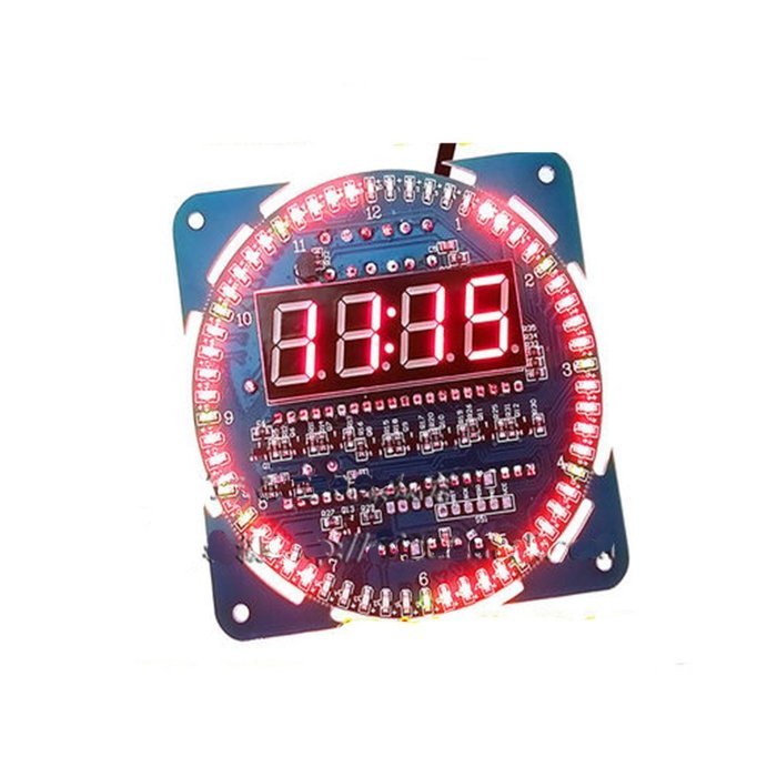 DS1302 Rotating Red LED Display Alarm Temperature DIP Creative Clock DIY