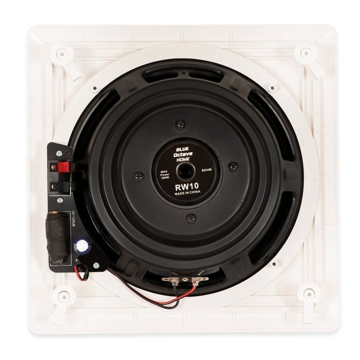 Blue Octave RW10 In Wall 10" Passive Subwoofer Speakers Home Theater 3 Sub and 3 Amp Set