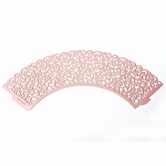 Hual@ Cupcake Wrappers 100 Filigree Artistic Bake Cake Paper Cups Little Vine Lace Laser Cut Liner Baking Cup... N3
