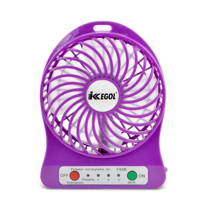 iKKEGOL Mini Portable Personal Table Fan for Office Outdoor Travel, 4-inch, Rechargeable (White) N10