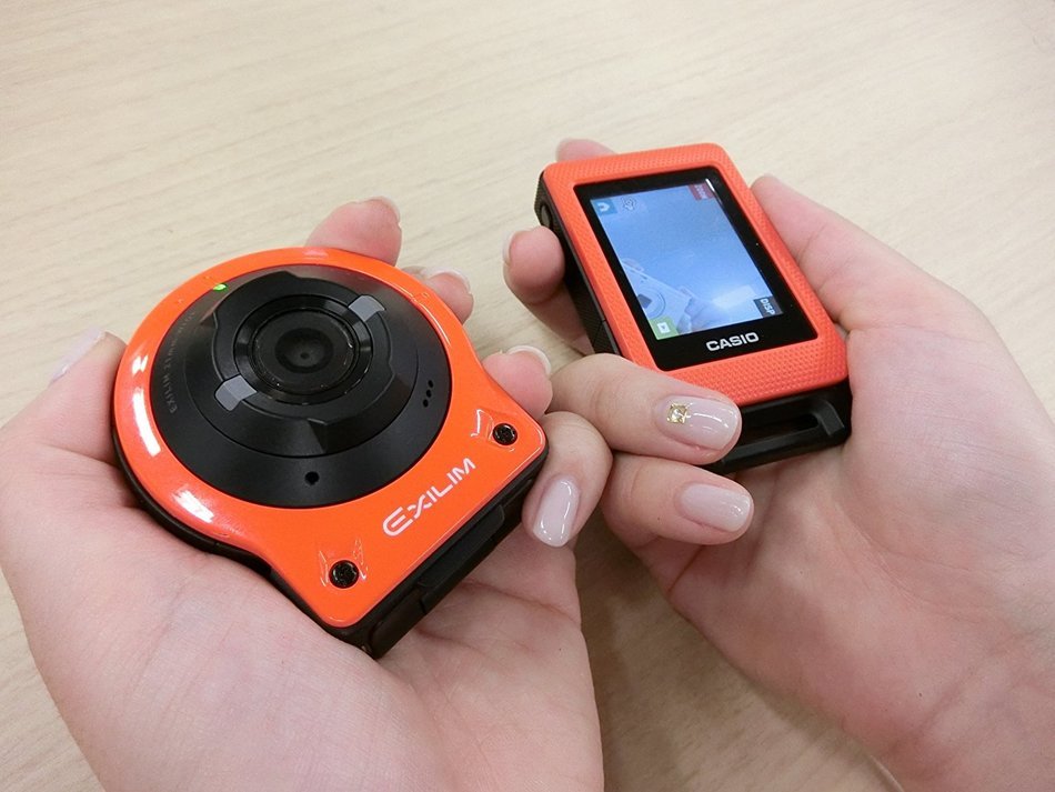 CASIO digital camera EXILIM 14.1M pixel camera unit / controller separation freestyle camera Orange EX-FR10EO