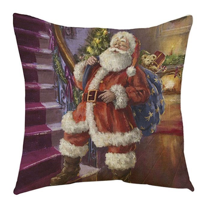 Pillow Cover,Haoricu Retro Vintage Santa Claus Printing Christmas Sofa Bed Home Decor Pillow Case Cushion Cover... N3