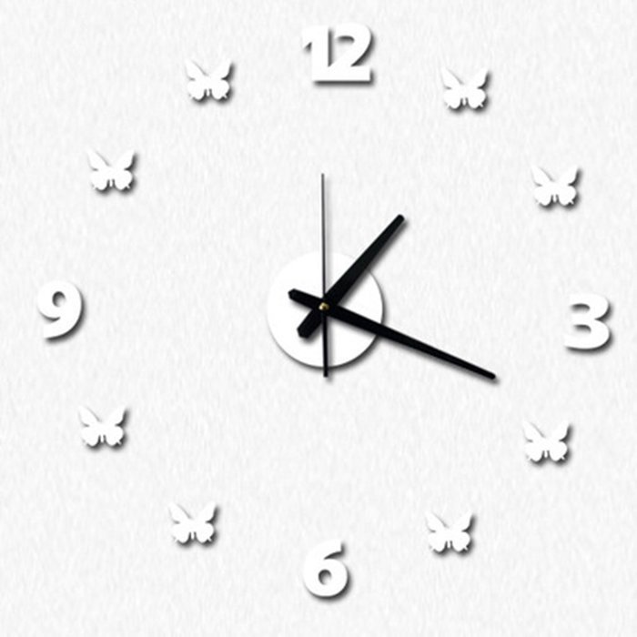 MuLuo Living Room Wall Clock Watch 3D DIY Acrylic Mirror Wall Stickers Watches Home Decor red N3