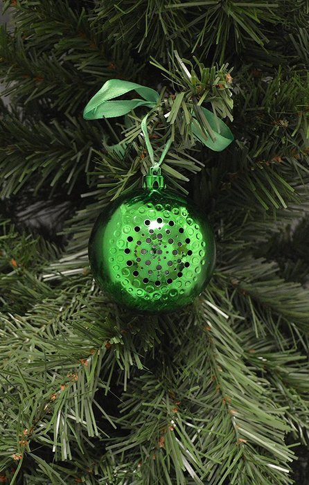 Life Made Tree Tunes Christmas Ornament Bluetooth Speaker for Smartphones - Retail Packaging - Green N3
