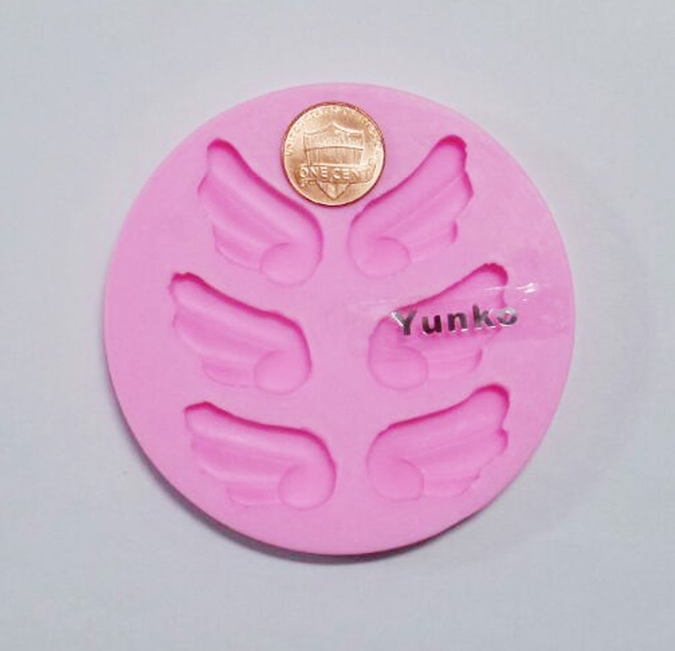 Yunko Small Qute 3 Pairs of Wings Silicone Chocolate Fondant Candy Sugar Mold Cake Decorating Tools