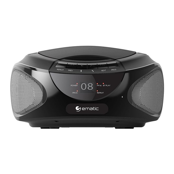 Ematic EBB9224BK CD Bluetooth Boombox (Black) N4
