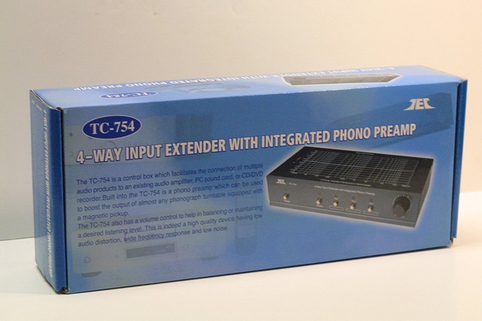 TCC TC-754 BLACK RIAA Phono Preamp With Three Switchable Aux Inputs; includes optional PREMIUM HIGH POWER AC Adaptor