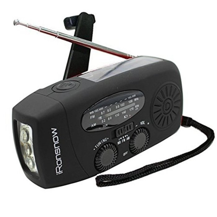 iRonsnow IS-088 Dynamo Emergency Solar Hand Crank Self Powered AM/FM/NOAA Weather Radio, LED Flashlight, Smart... N11