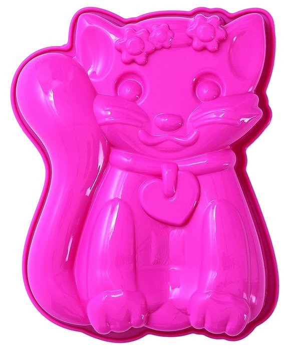 Pavoni FRT174 Platinum Silicone Sophia-Cat Mini Cake Mould, Pink