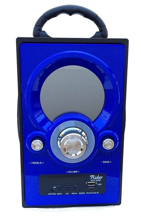 Rider Portable SD/USB Digital Speaker Multimedia Music Boombox Player-900R Blue N2