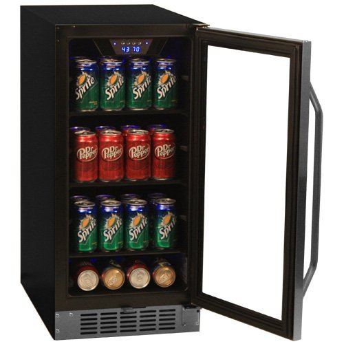 EdgeStar 80 Can Built-In Beverage Cooler - Black/Stainless Steel N2
