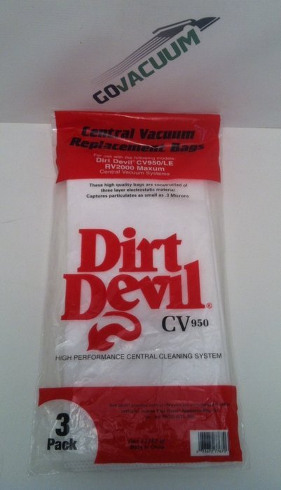 Dirt Devil Central Vacuum bags 7767-W - Genuine - 3 Pack N2